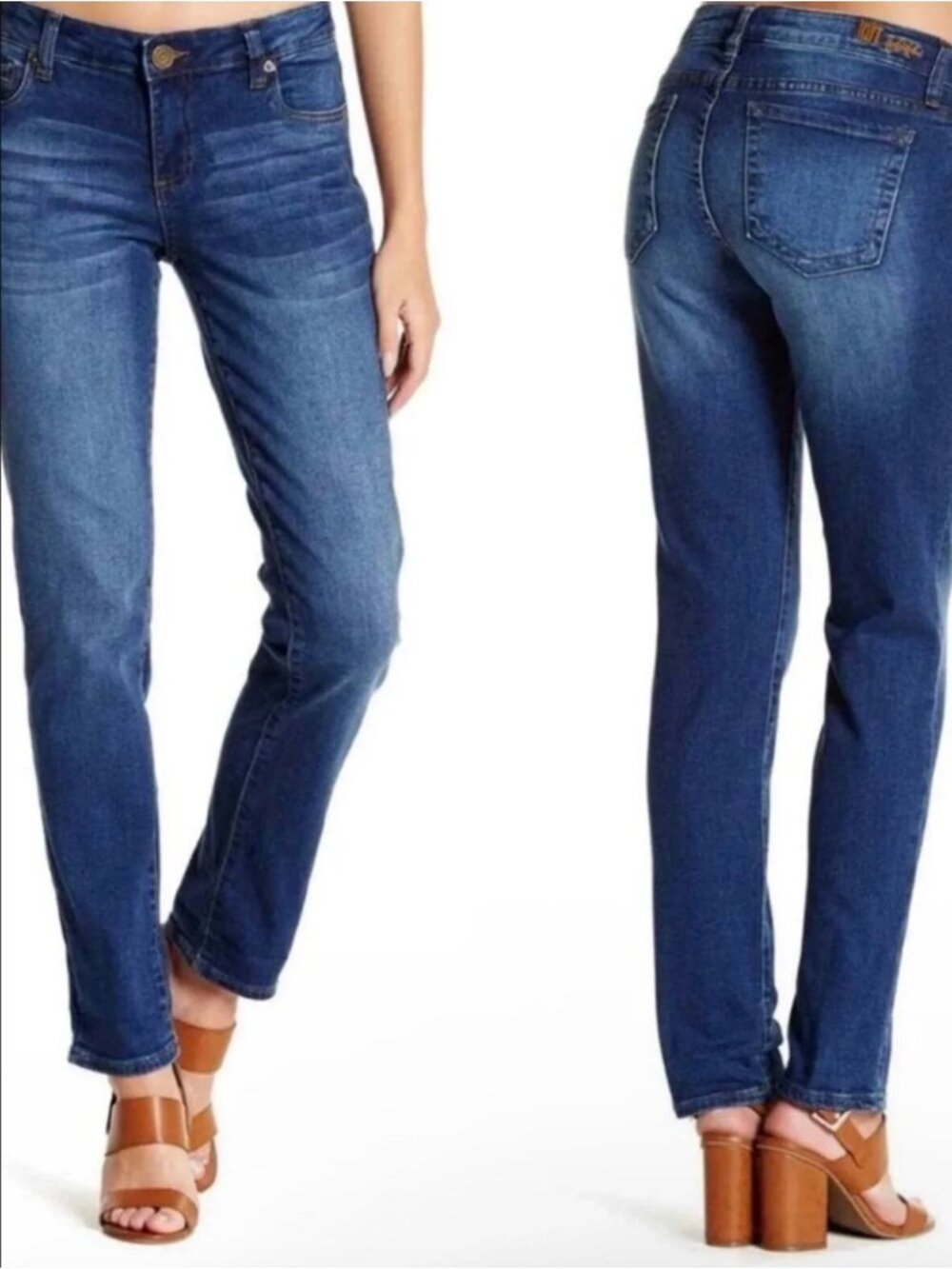 Kut from the Kloth Katy Boyfriend Ankle Jeans Size 10 Crop Stretch Dark Cuff